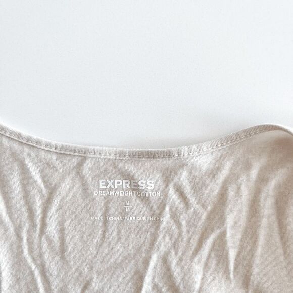 Express Womens Dreamweight Cotton Sequin Tank Tops Scoop Neck Beige Medium - Picture 3 of 6